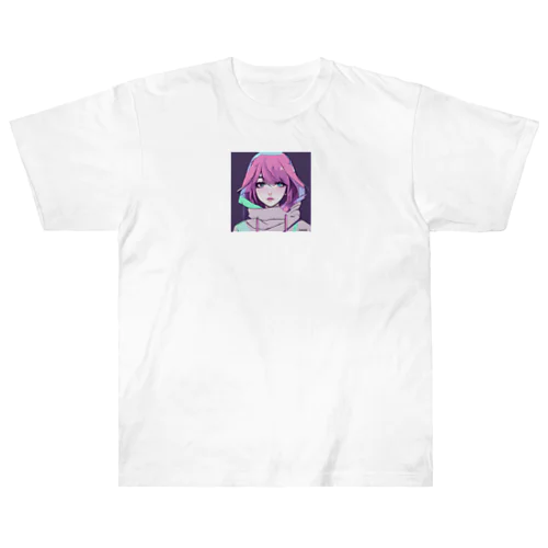 近未来美少女「オッドアイ」 Heavyweight T-Shirt