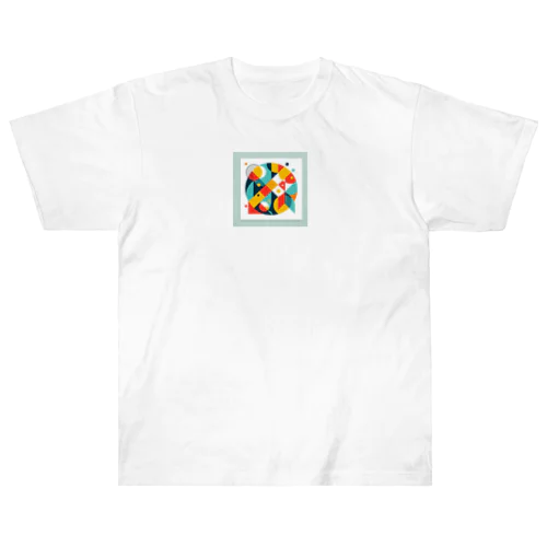 多角形と円の抽象画 Heavyweight T-Shirt