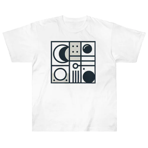 モノクロ夜空の抽象画 Heavyweight T-Shirt