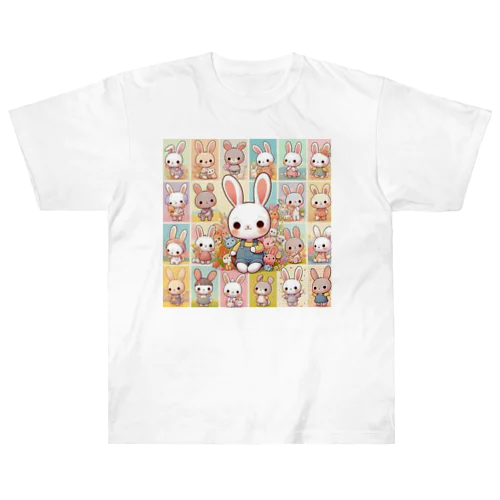 かわいいウサギちゃん ヘビーウェイトTシャツ