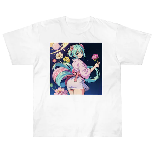 魔法浴衣少女 Heavyweight T-Shirt