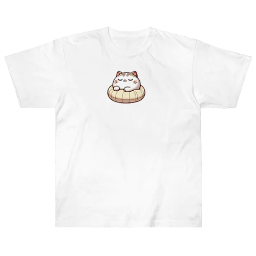 かわいい猫の眠りまる Heavyweight T-Shirt