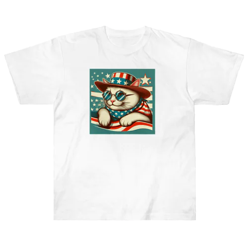 アメリカ横断ウルトラクイズ猫 Heavyweight T-Shirt