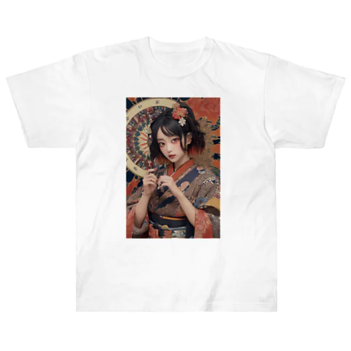 浮世絵風美女 Heavyweight T-Shirt