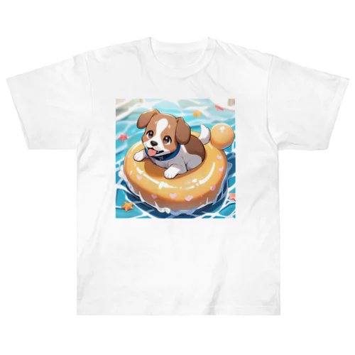 海水浴してるワンコちゃん Heavyweight T-Shirt