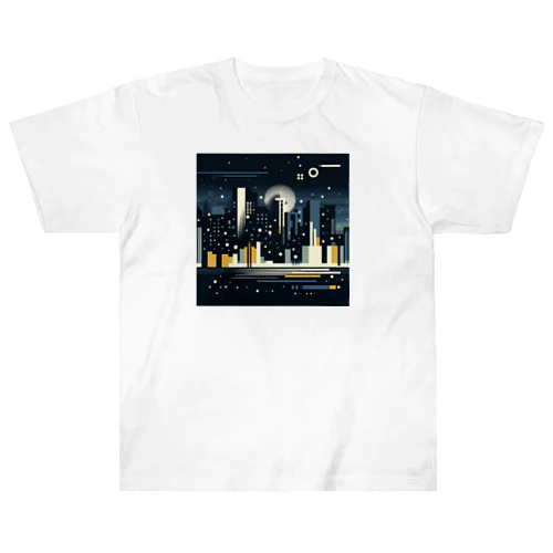 都会の夜景の抽象画 Heavyweight T-Shirt