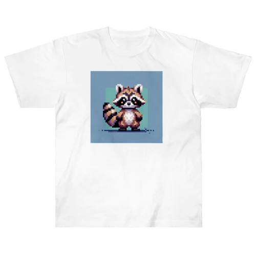 ドット絵アライグマちゃんTシャツサイズ ヘビーウェイトTシャツ