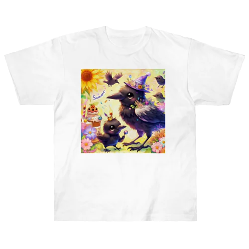 夏 キュートカラス Heavyweight T-Shirt