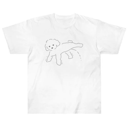 ごきげんな犬（無色） Heavyweight T-Shirt