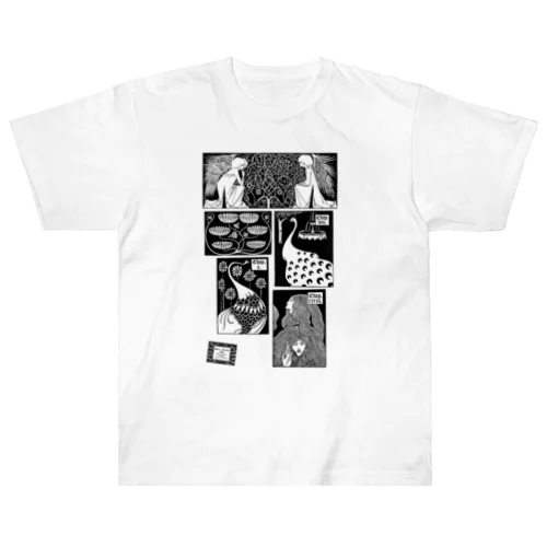 アーサー王 イラスト集 1893 ✜ Aubrey Beardsley  オーブリー・ビアズリー ヘビーウェイトTシャツ