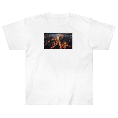 美しい都会の夜景 Heavyweight T-Shirt