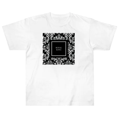 ROYAL KINGダマスク柄BLACK ヘビーウェイトTシャツ