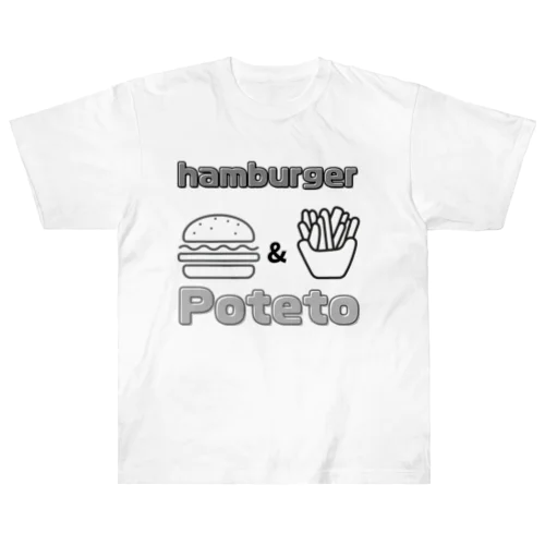 ハンバーガーとポテト Heavyweight T-Shirt