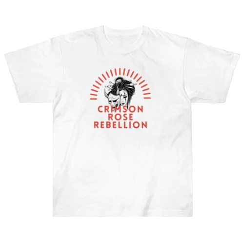 Crimson Rose Rebellion ヘビーウェイトTシャツ