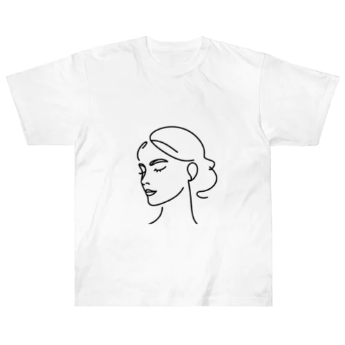 一筆書き風景アート6 Heavyweight T-Shirt