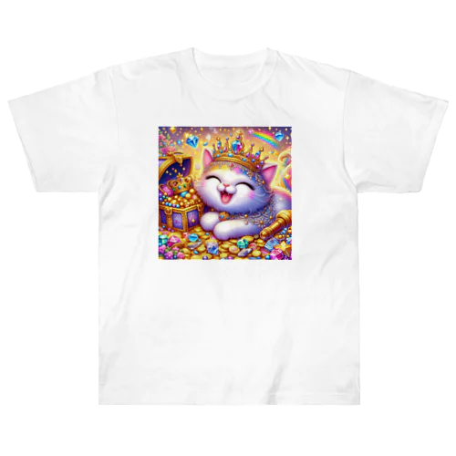 笑いが止まらない猫ちゃん🐈🩷 ヘビーウェイトTシャツ