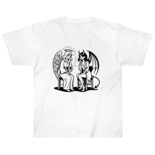 天使と悪魔の診断 Heavyweight T-Shirt
