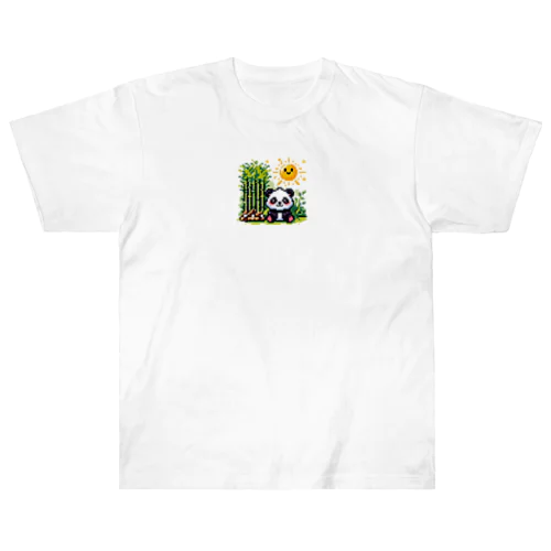 ドット絵の可愛いパンダグッズ Heavyweight T-Shirt