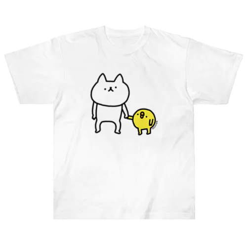 手繋ぎしょぼいねこ ヘビーウェイトTシャツ