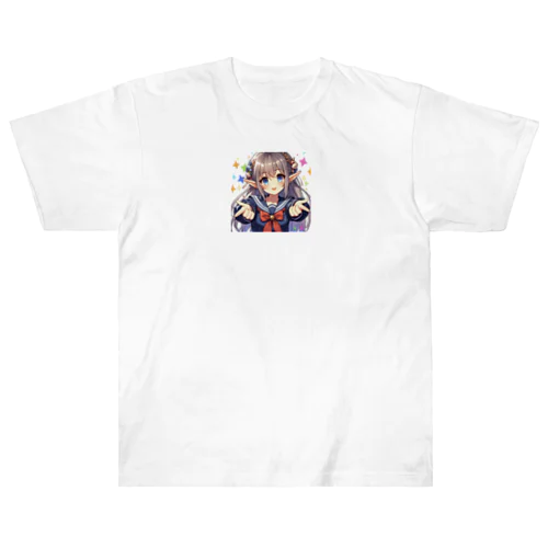 エルフ　美少女　セーラー服　アイドル Heavyweight T-Shirt