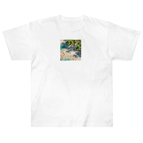 パームツリー沿い　ビーチ Heavyweight T-Shirt