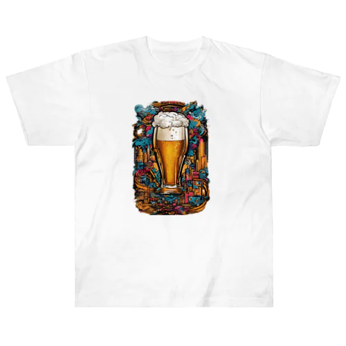 生ビール　デザインTシャツ　アート　グラフィック ヘビーウェイトTシャツ