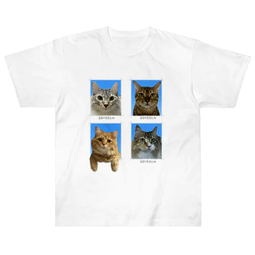 我が猫証明写真グッズ Heavyweight T-Shirt