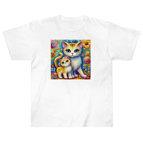 ママとお散歩🐈🩷 ヘビーウェイトTシャツ