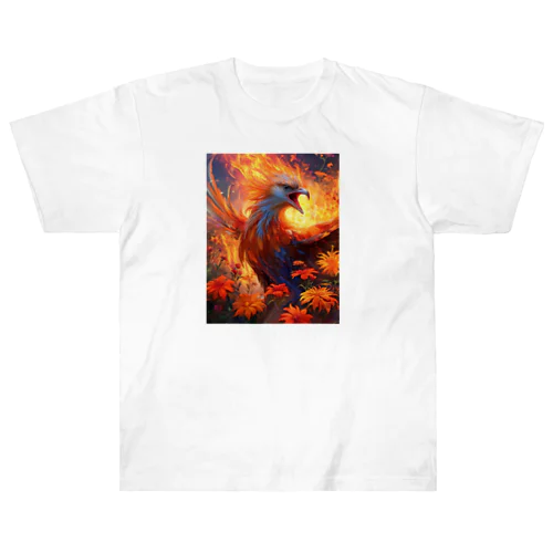 蘇る炎、希望の翼・不屈の精神を持つ不死鳥 Heavyweight T-Shirt