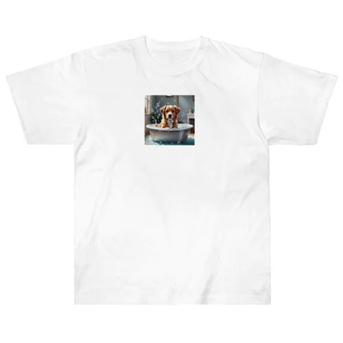 犬の水浴び Heavyweight T-Shirt