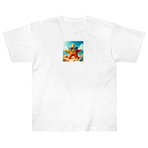 サングラスをかけた笑顔のヒトデ - 海の陽気な仲間！ Heavyweight T-Shirt