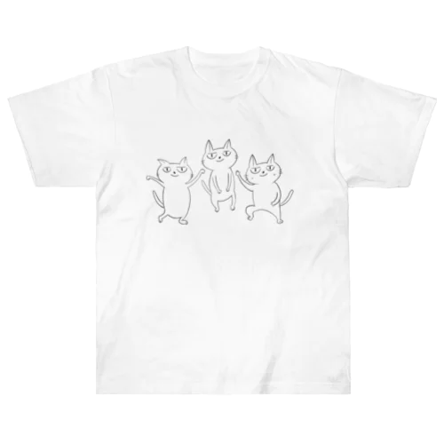 踊るねこ ヘビーウェイトTシャツ