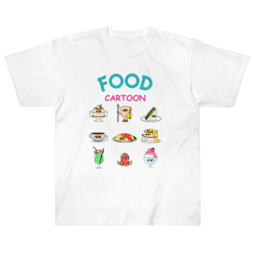 FOOD cartoon ヘビーウェイトTシャツ