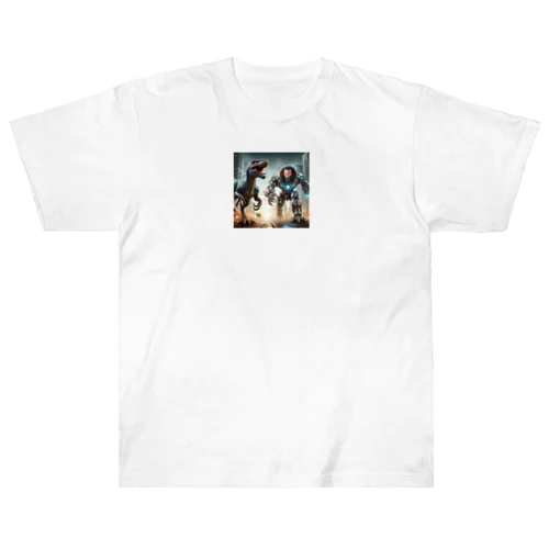 ラプトルvsロボットライオン Heavyweight T-Shirt