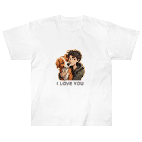 I LOVE YOU(Dog&Boy) (38) Heavyweight T-Shirt