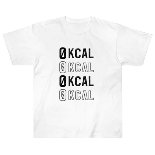 0kcal×4 - black Heavyweight T-Shirt