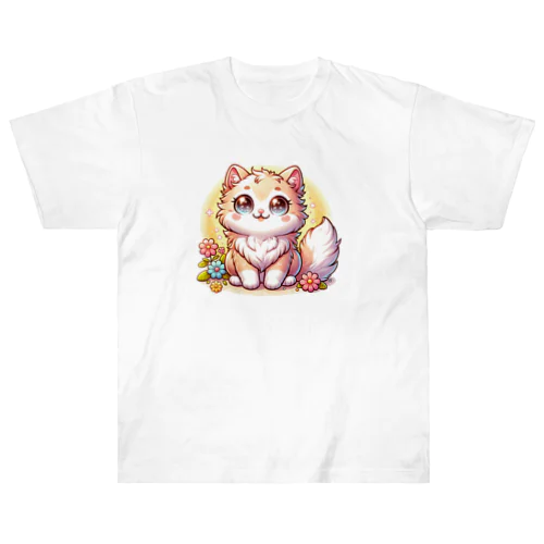 可愛いにゃんこちゃん Heavyweight T-Shirt