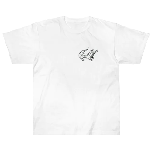 ワニシリーズ2白黒のワニ Heavyweight T-Shirt