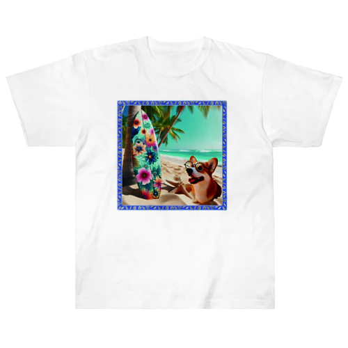 犬×サーフボード ヘビーウェイトTシャツ