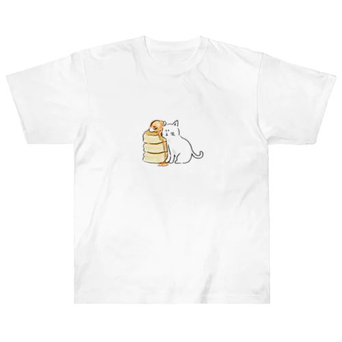 猫とパンケーキ　メイプルバター ヘビーウェイトTシャツ