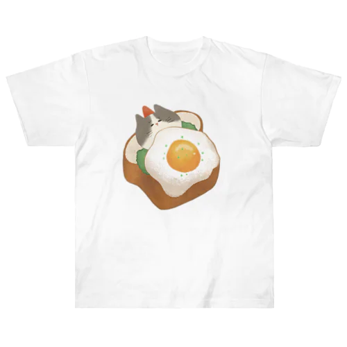 すやすや猫ちゃん Heavyweight T-Shirt