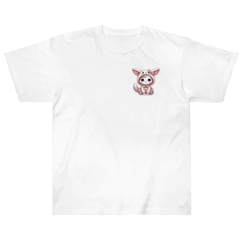 可愛いウサギ風フードのキュートな子猫 Heavyweight T-Shirt