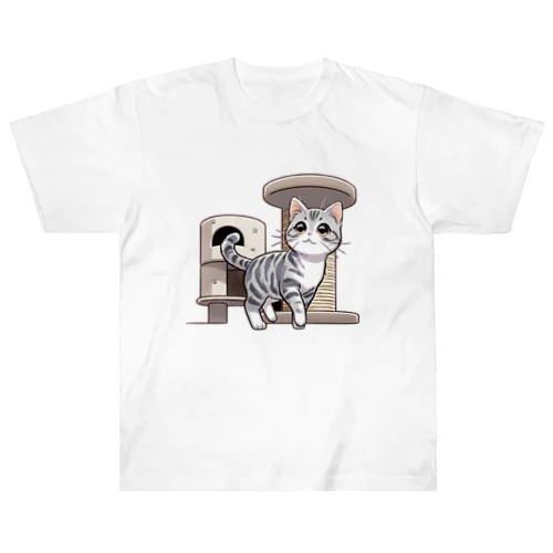 ねこタワー の 猫 Heavyweight T-Shirt