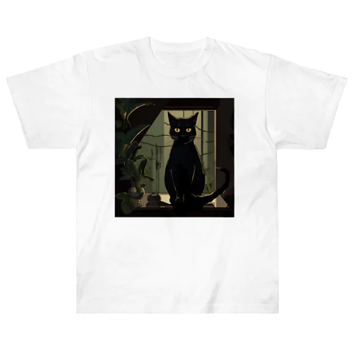 黒猫 ヘビーウェイトTシャツ