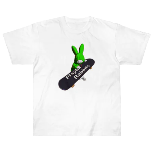 Playful Rabbits グリーン ヘビーウェイトTシャツ