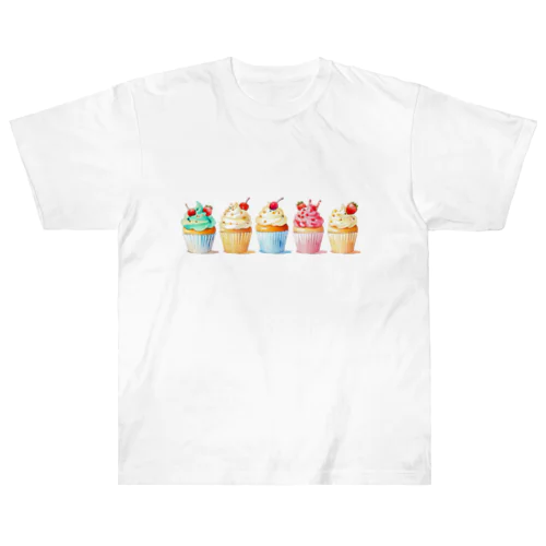 カラフルなカップケーキ🧁 Heavyweight T-Shirt