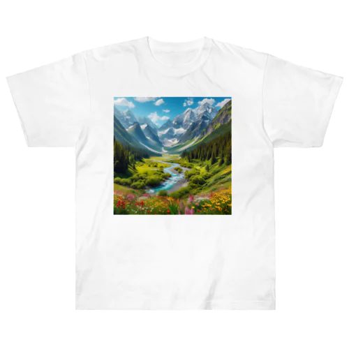 山間の風景 Heavyweight T-Shirt