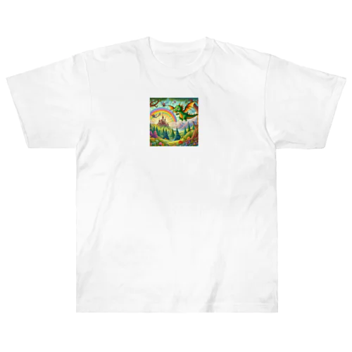 かわいいにじ色の恐竜 Heavyweight T-Shirt