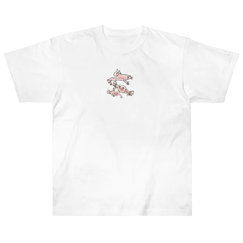 連なるアフリカツメガエル(アルビノ) Heavyweight T-Shirt