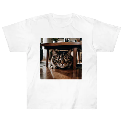 隠れる猫 Heavyweight T-Shirt